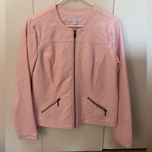 New York & Company Pink Faux Leather Jacket